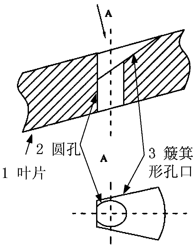 Machining method of gravity-free smelting layer air membrane hole of aviation engine turbine blade