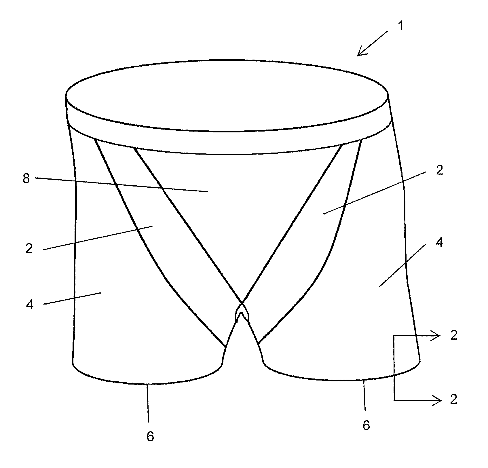 Garment having zones with varying shape control characteristics