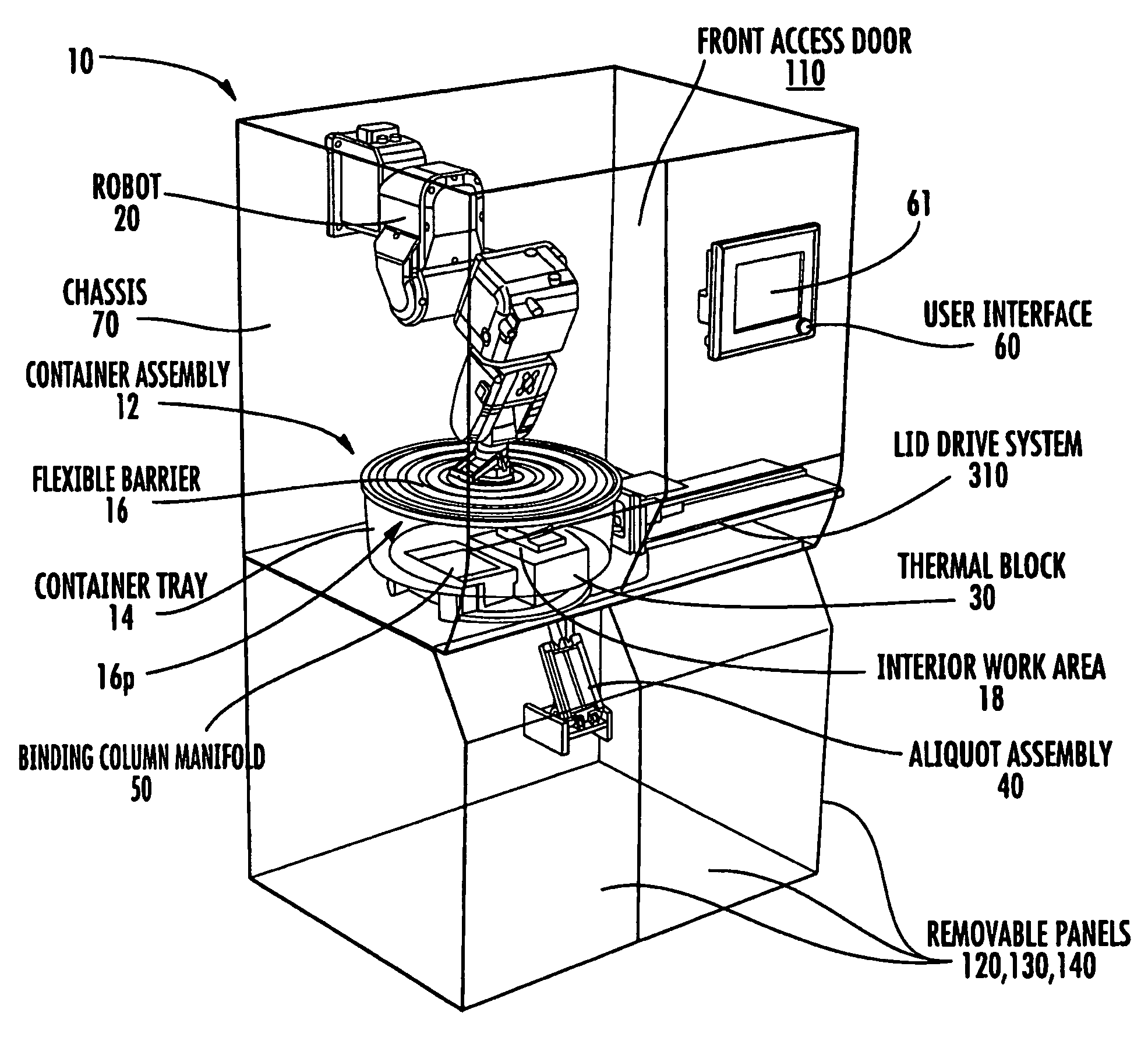 Systems and methods for processing samples in a closed container, and related devices