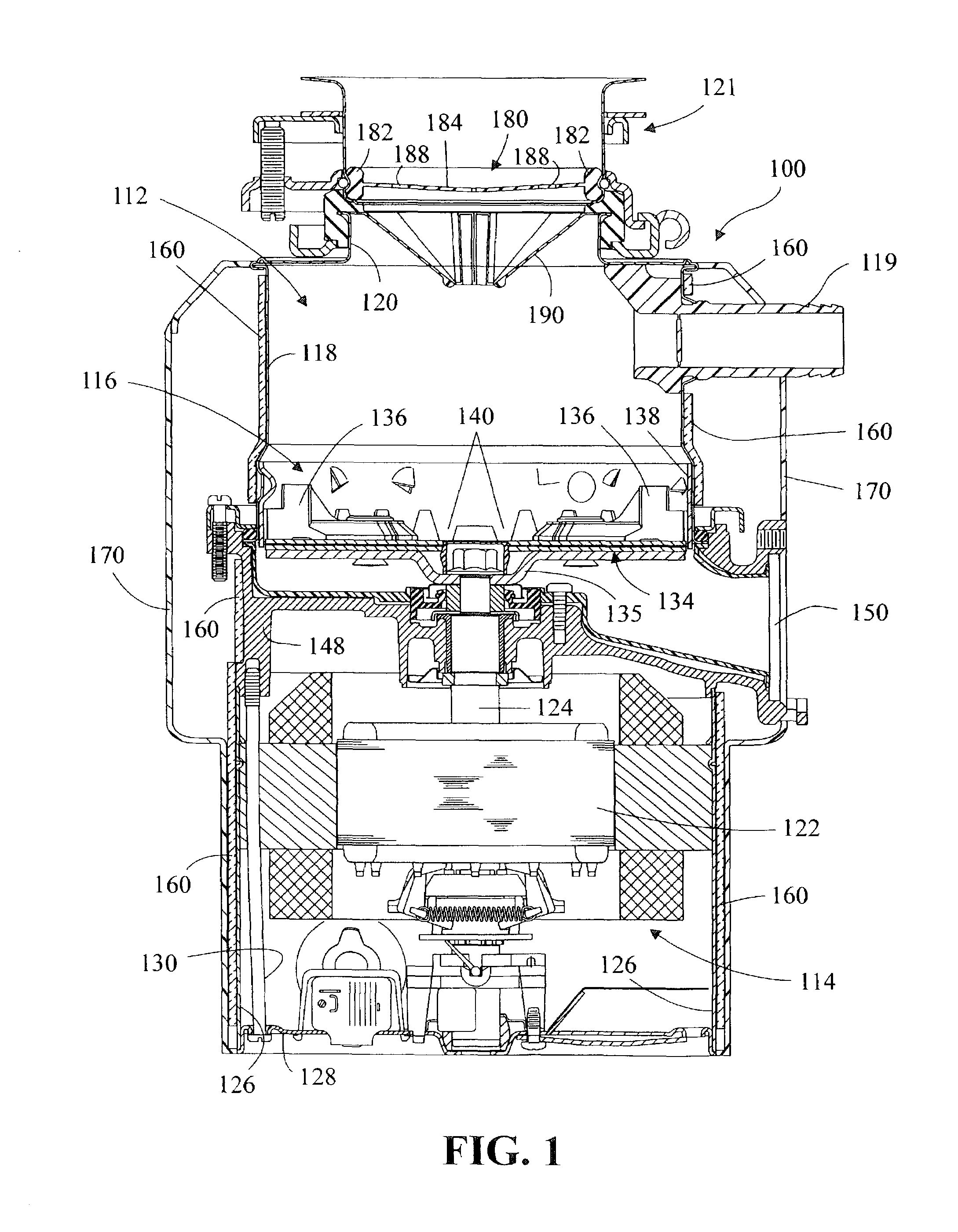 Noise reduced food waste disposer