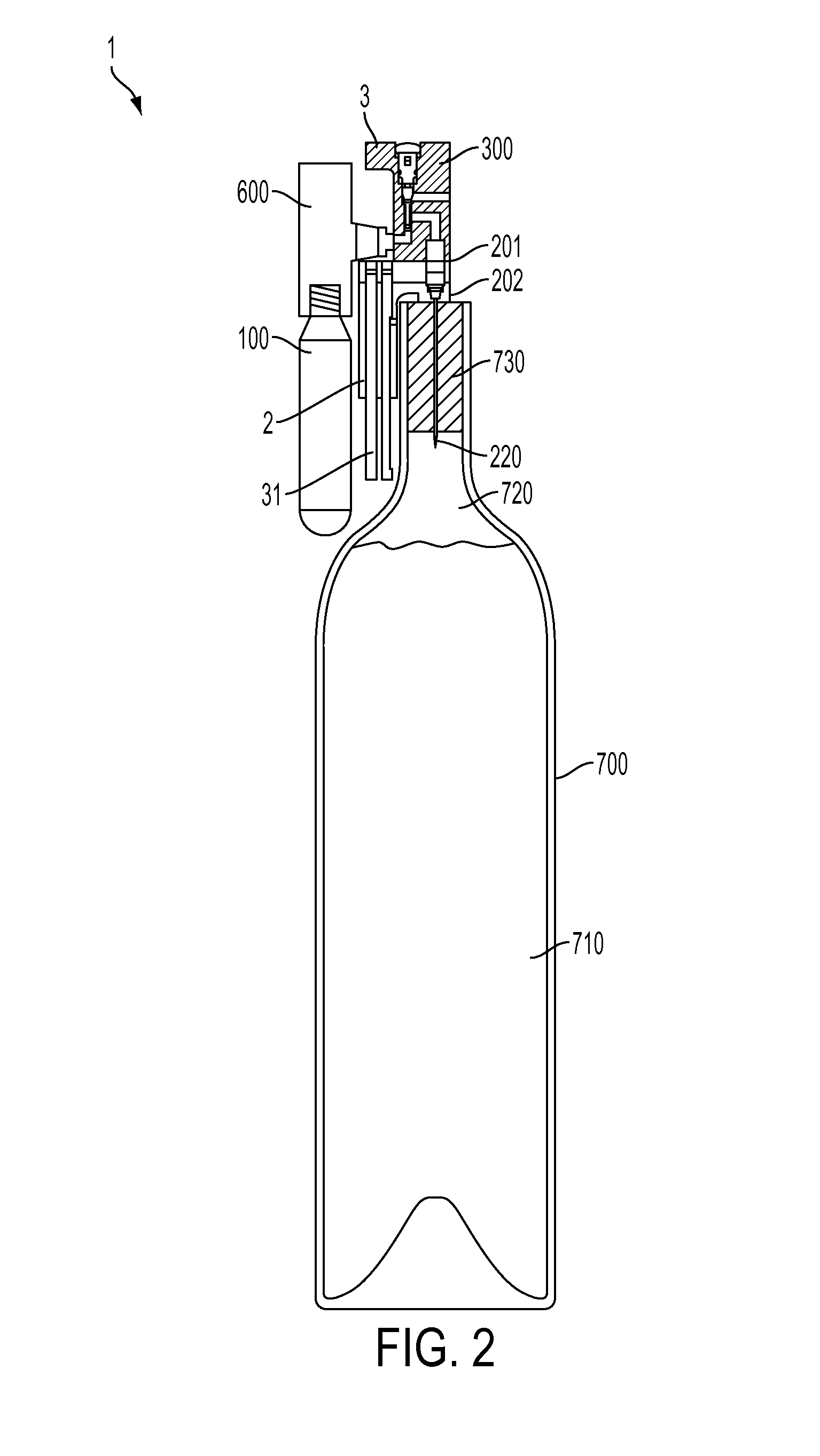 Method and apparatus for beverage extraction with improved gas cylinder access