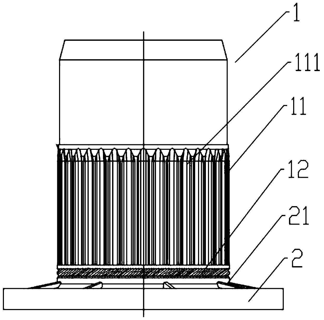 Waterproof connecting piece of riveting system and riveting system