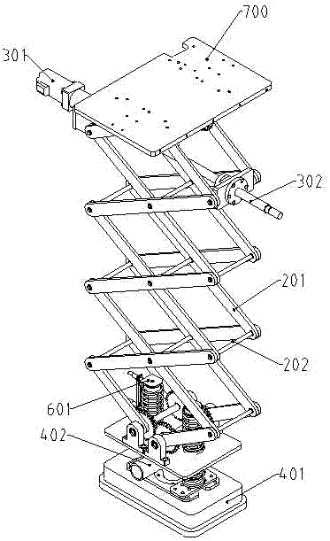 Bagged powder or particle material hoisting and taking system