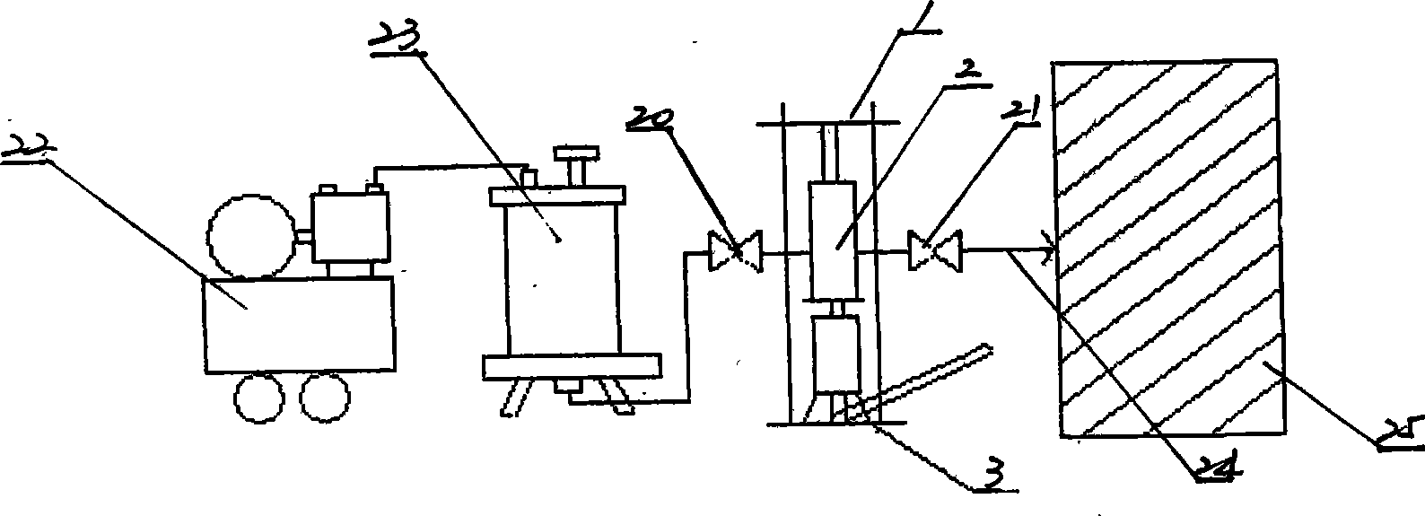 Inorganic material pressurization grouter used for mending concrete hole and seam