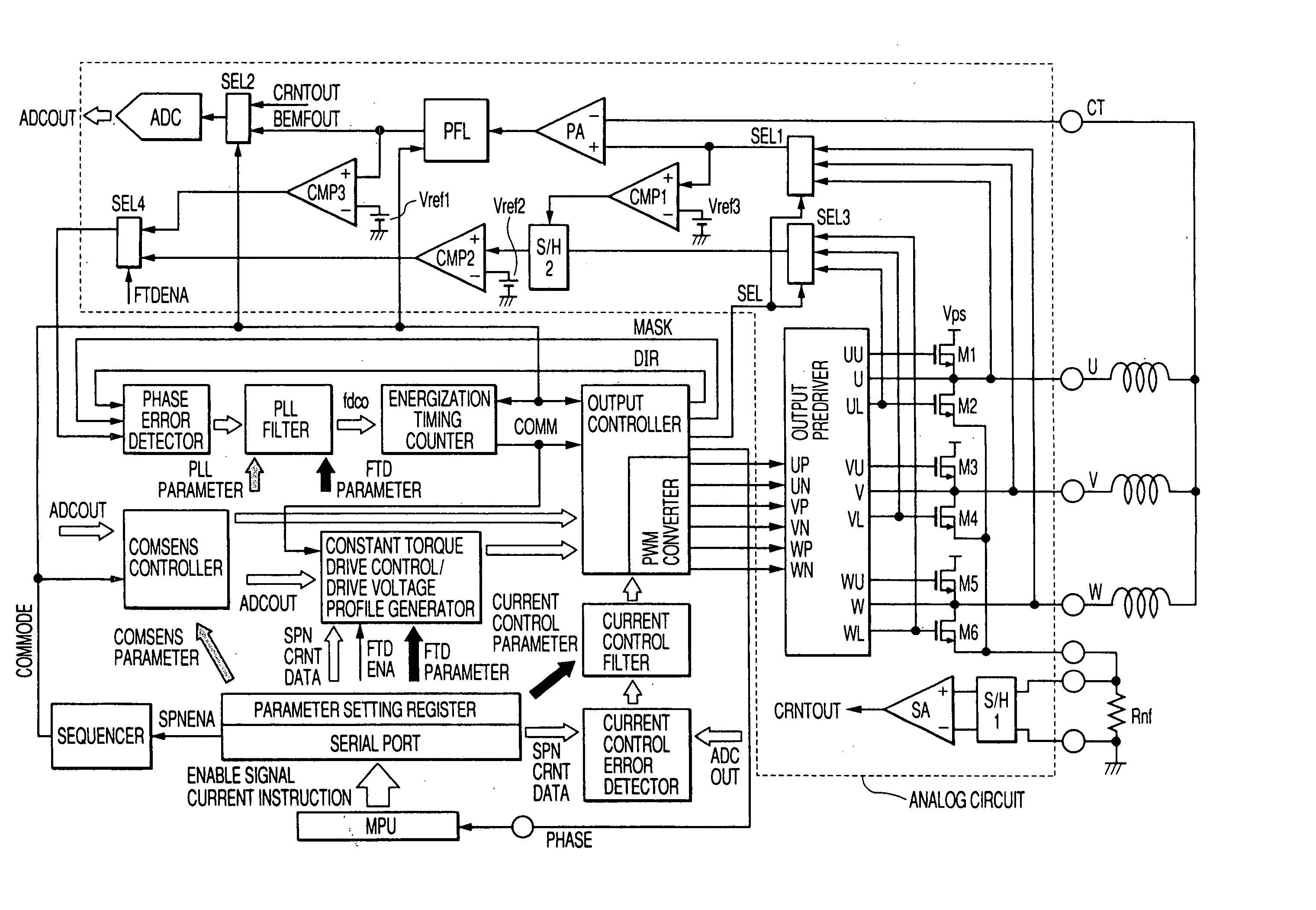 Motor drive device and integrated circuit device for motor driving