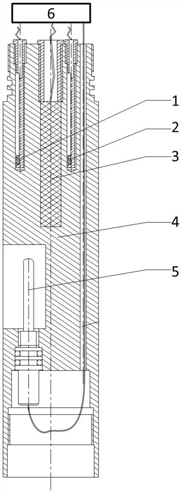 Underground full-borehole thermal type flow measuring device