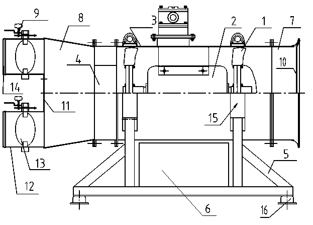 Twin-stage impeller high-pressure axial flow draught fan for shipbuilding