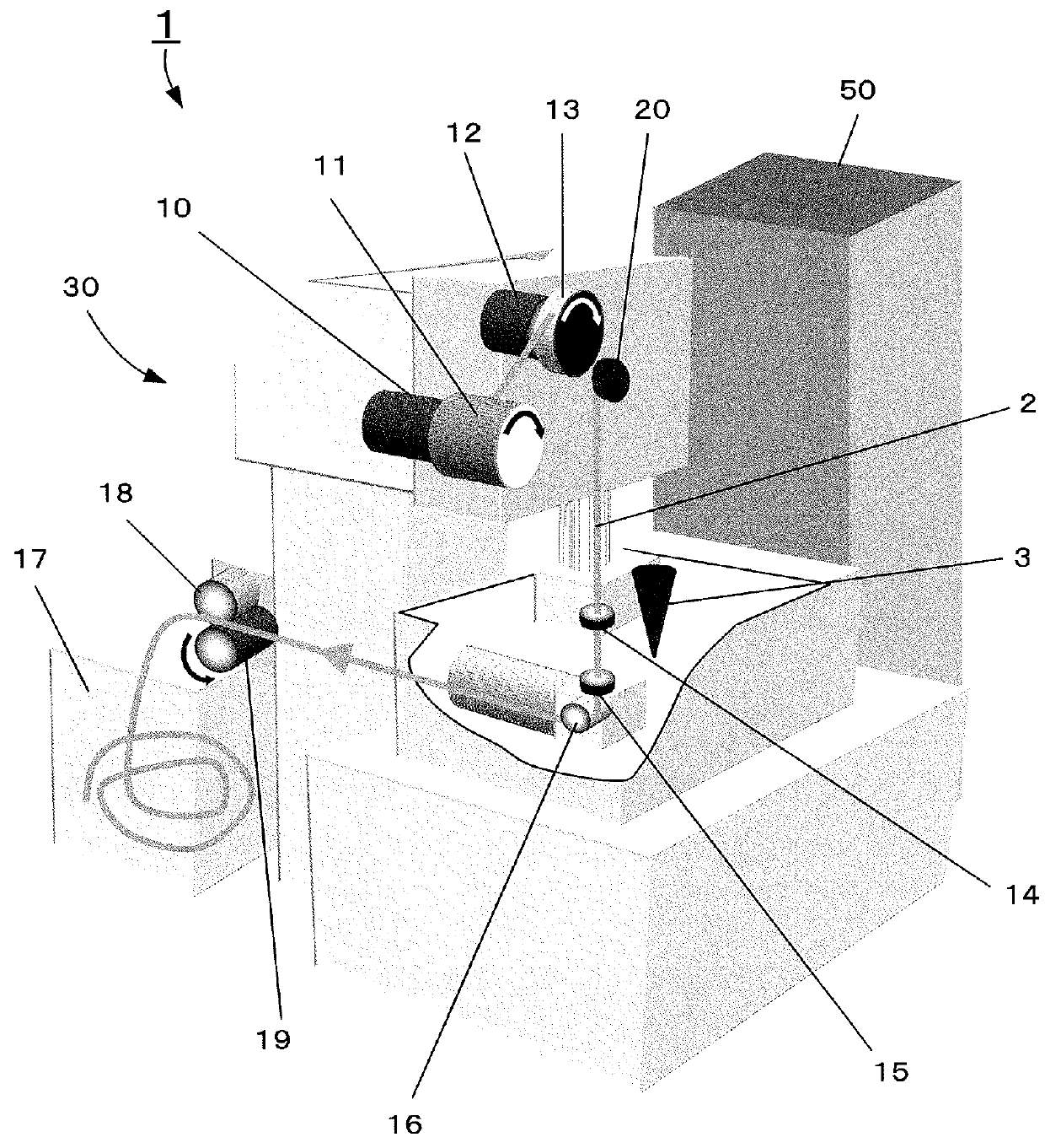 Wire electric discharge machining method and wire electric discharge machine for machining tool that uses ultra-hard material and is mounted to rotating shaft