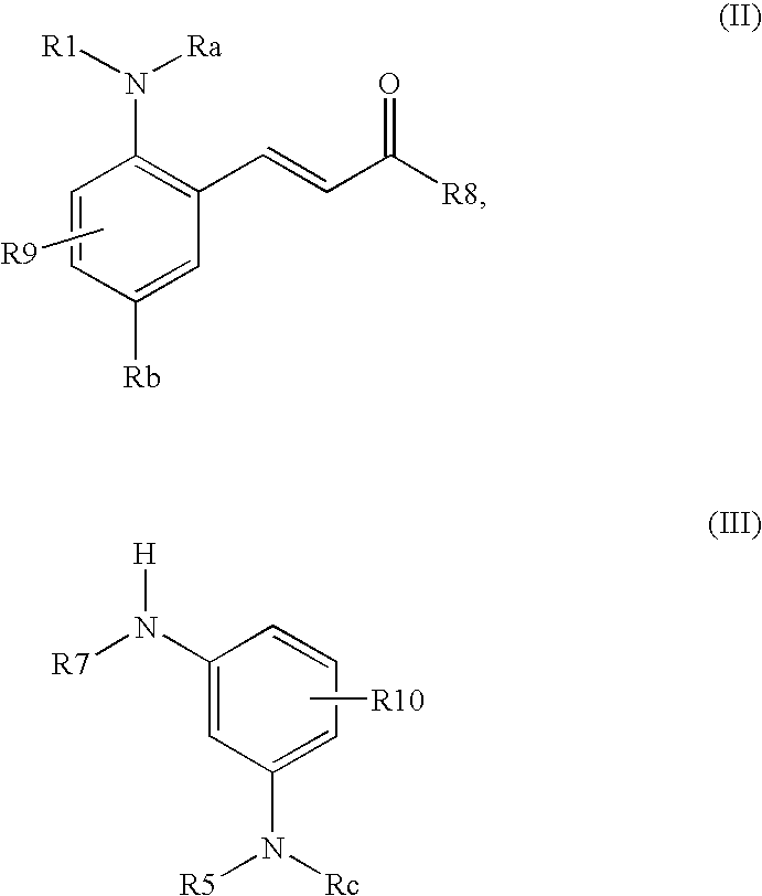 P-diaminobenzene derivatives and dyes containing these compounds