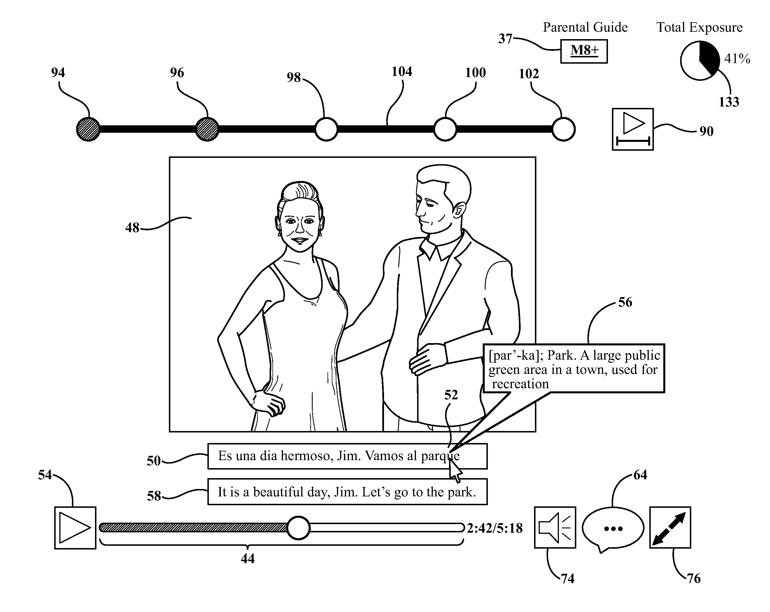 System and method for language learning through film