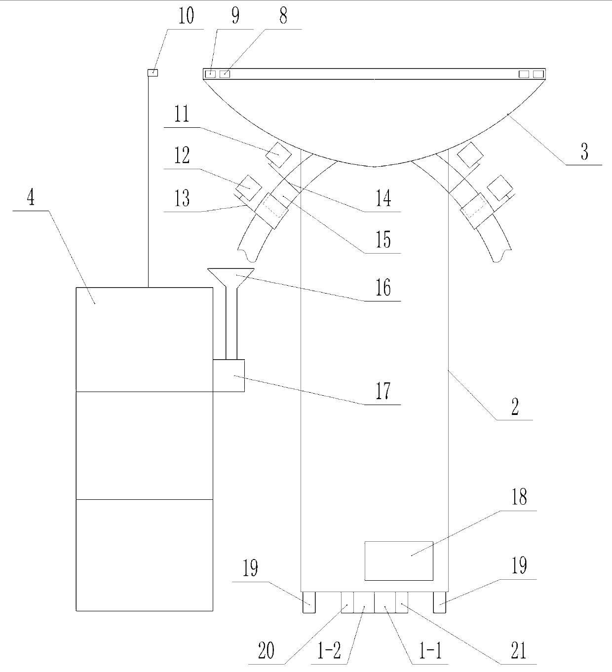 Cage raised pigeon automatic feeding device