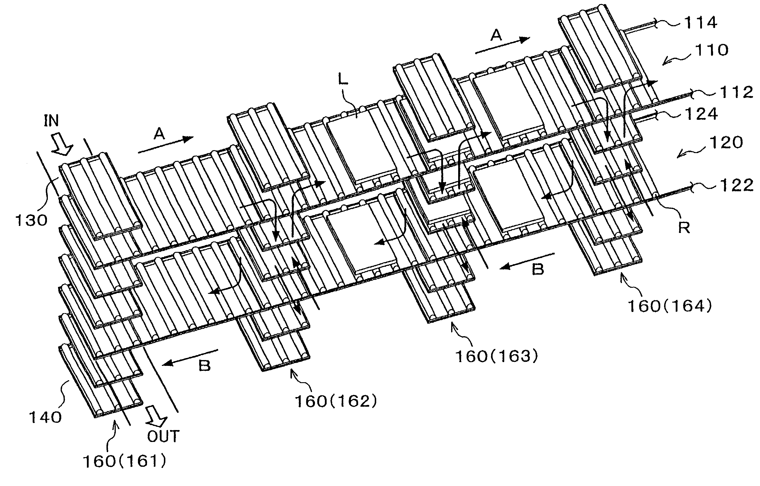 Transfer system for conveying LCD glass substrate