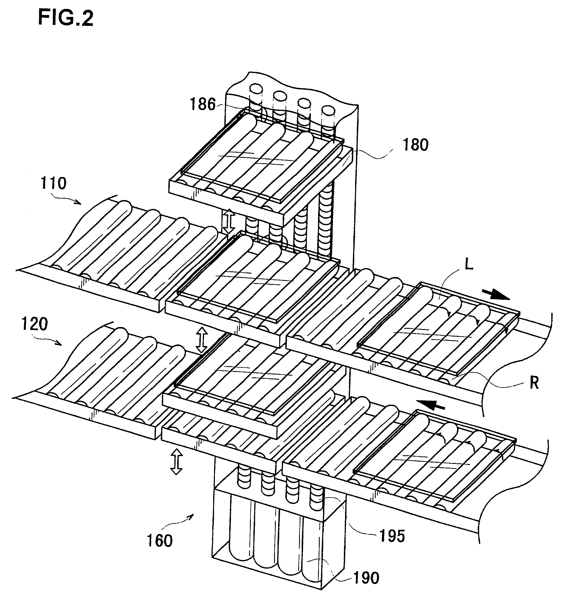 Transfer system for conveying LCD glass substrate