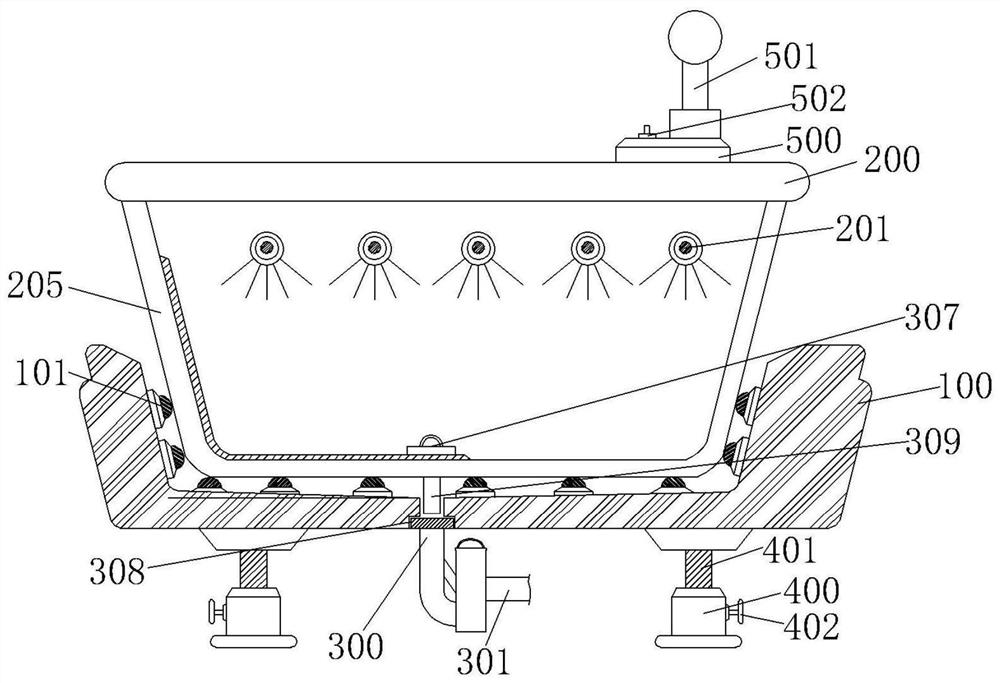 Electronic equipment for quickly cleaning bathtub