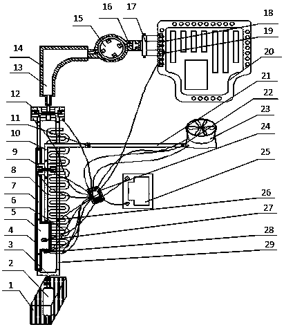 Automatic heating and heat preservation device of electric car range extender diesel engine oil conveying pipes