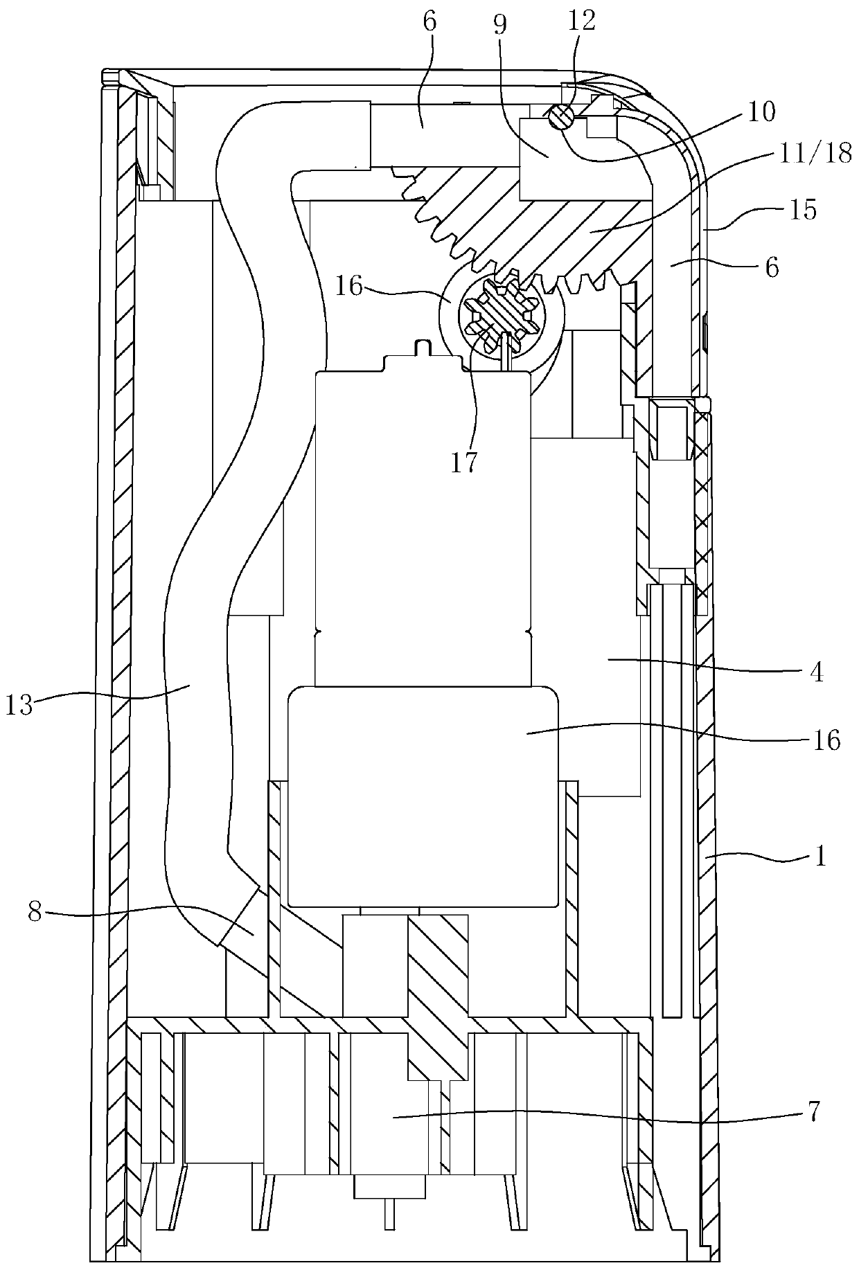 Dustproof electric water pumping device with automatic outward rotating water outlet pipe