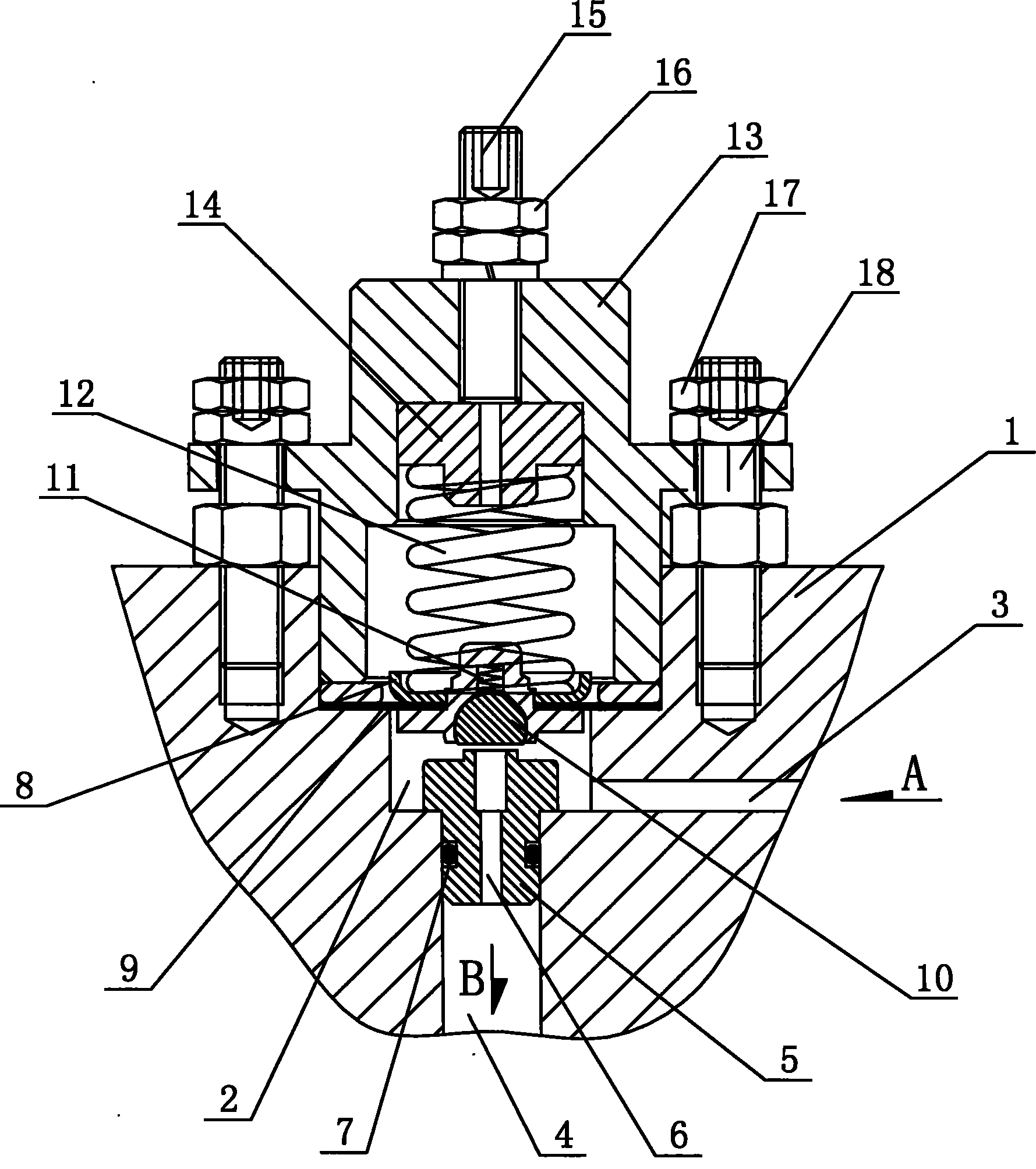 Pressure stabilizing device of metering pump