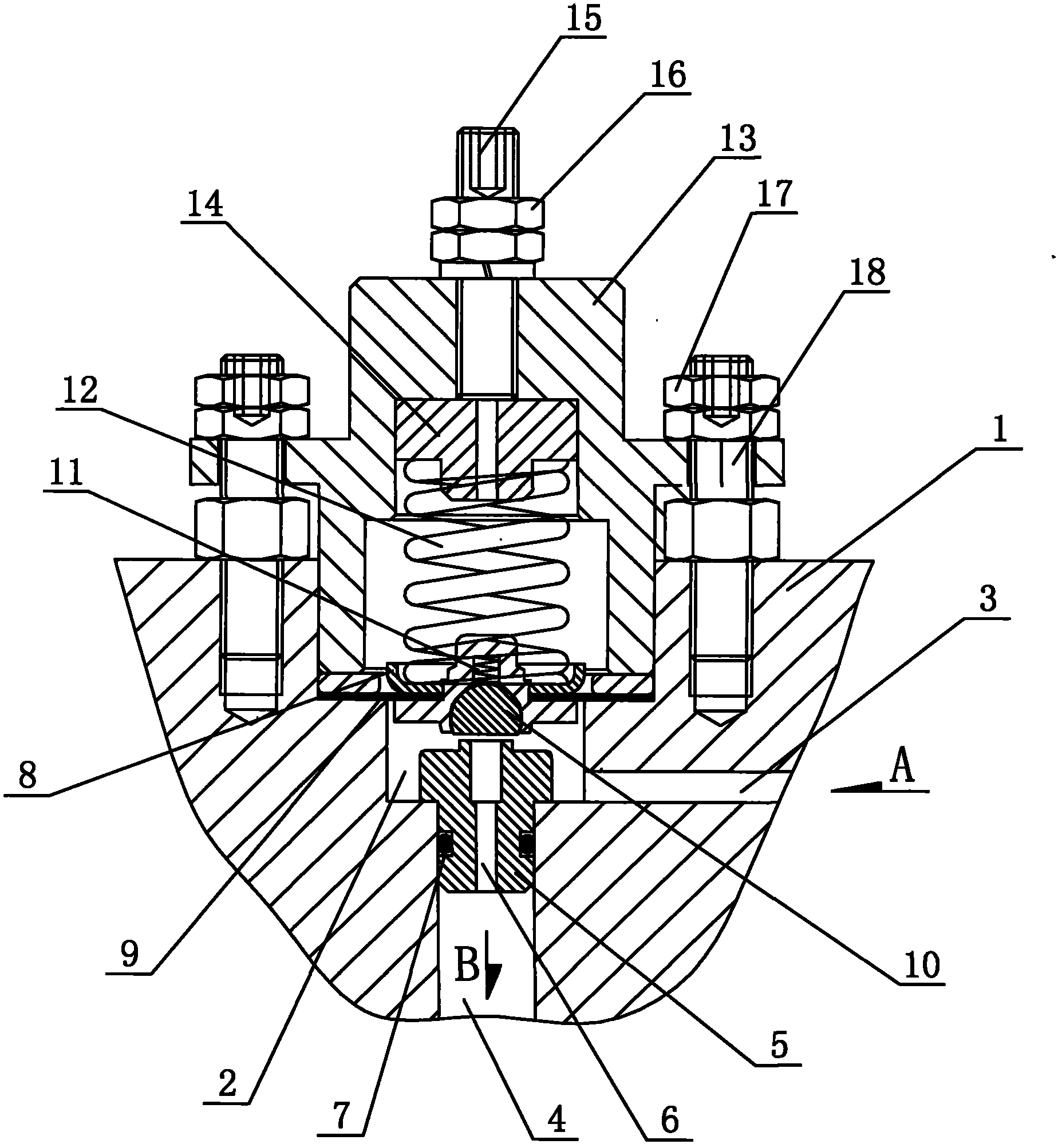 Pressure stabilizing device of metering pump