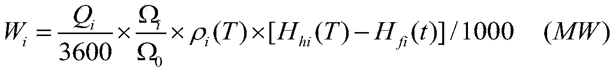 Method for calculating heat power of pressurized water reactor in nuclear power station