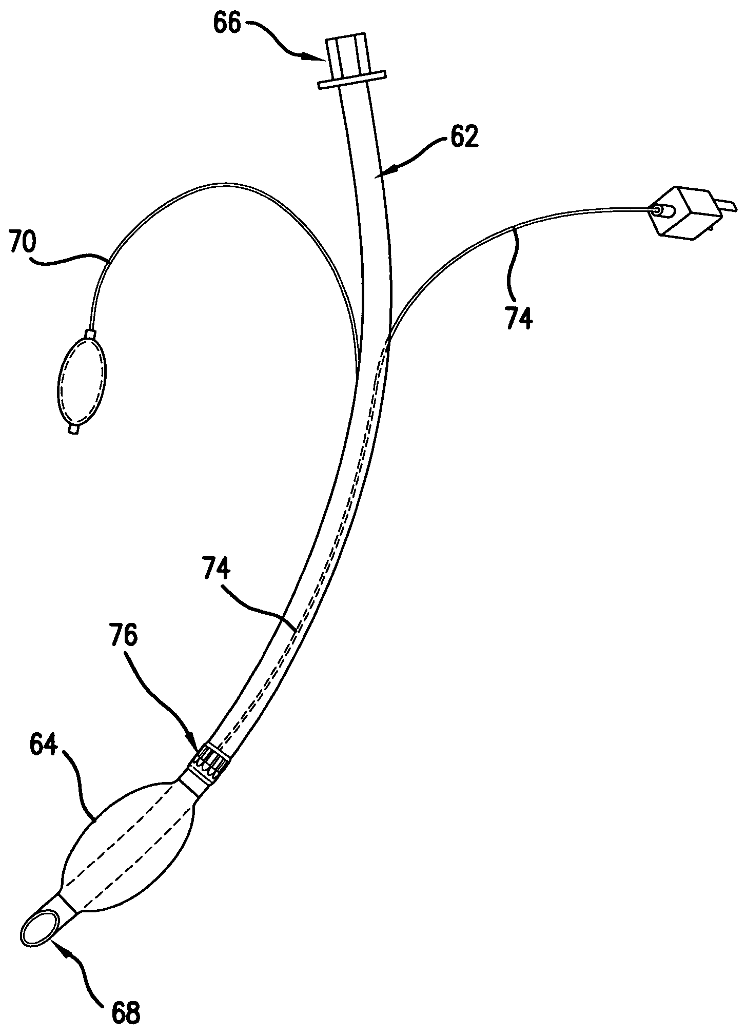 Trachea tube with germicidal light source