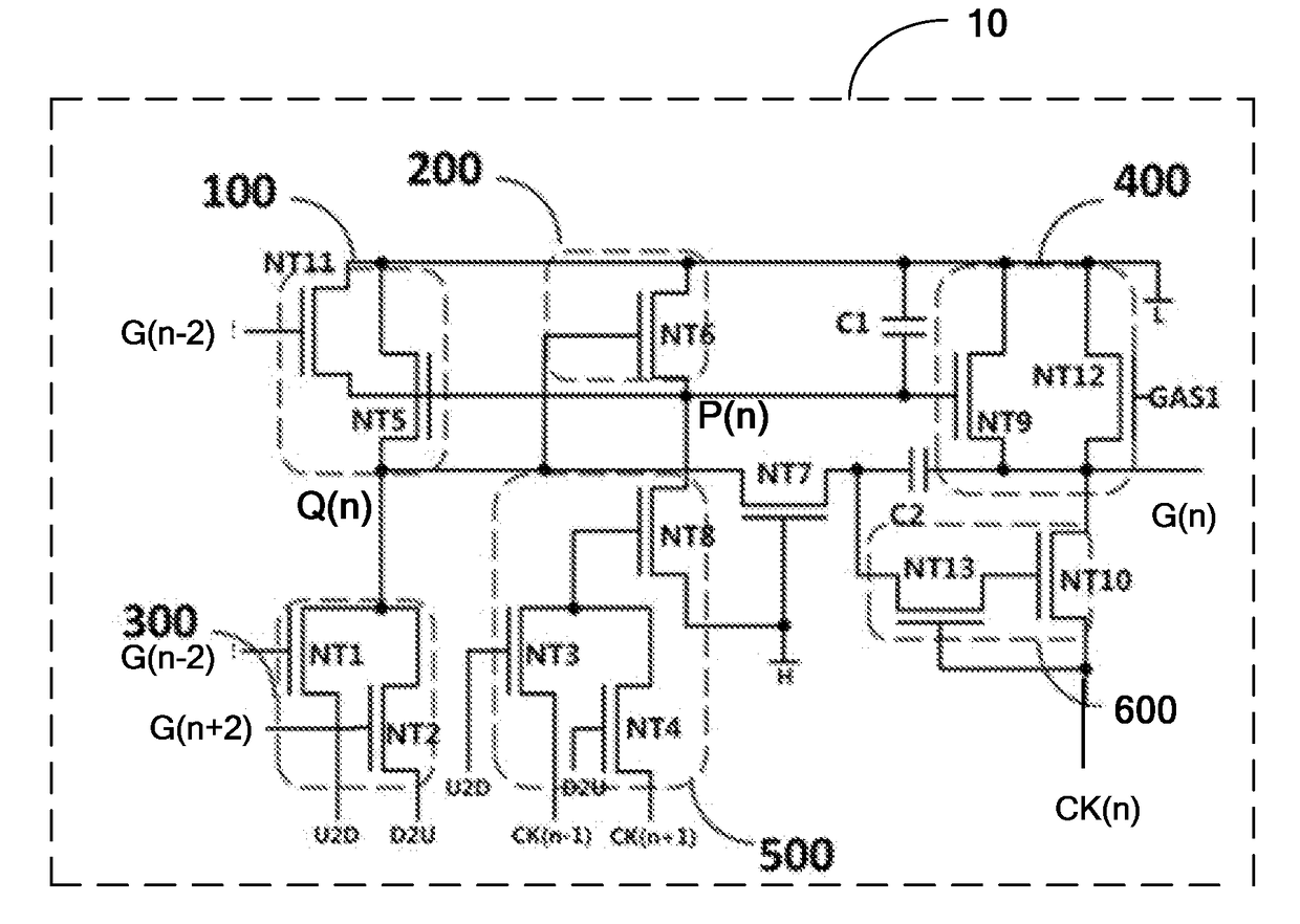 Goa drive circuit and embedded type touch display panel