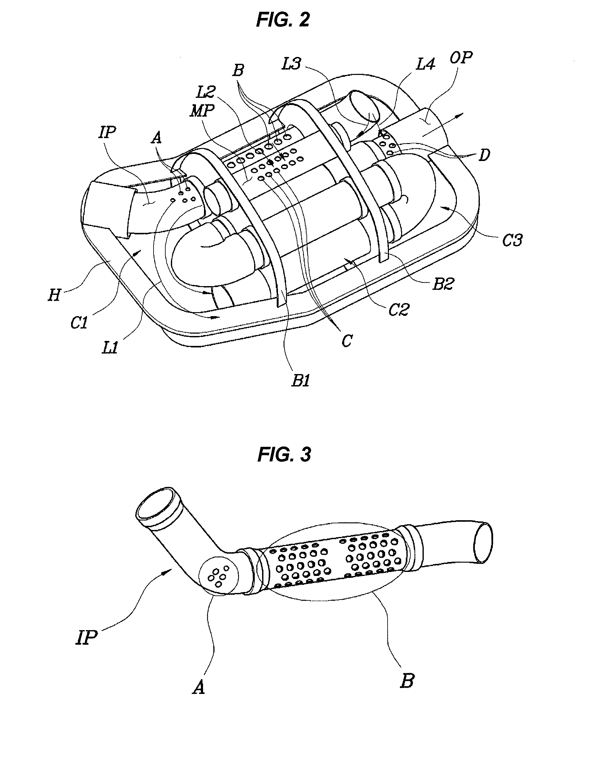 Muffler for vehicle