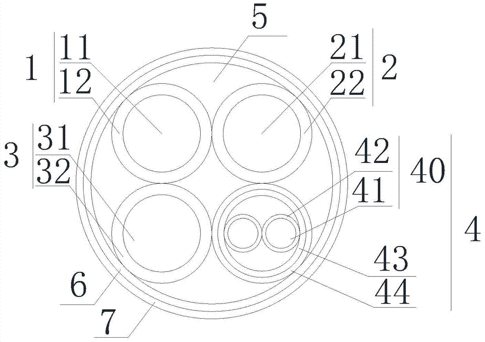 Electrical-vehicle charging pile cable capable of transmitting temperature measurement and control signals