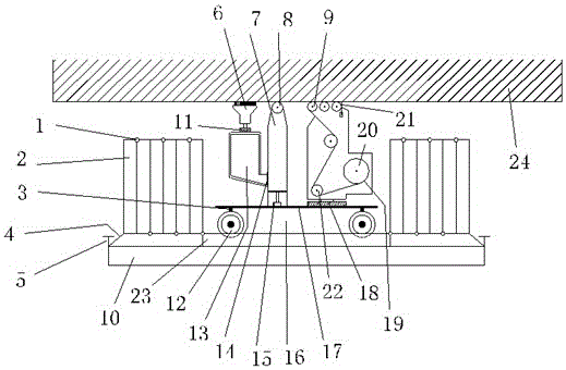 Full-automatic construction machine of carbon fiber cloth reinforced high-pile wharf beam-type element