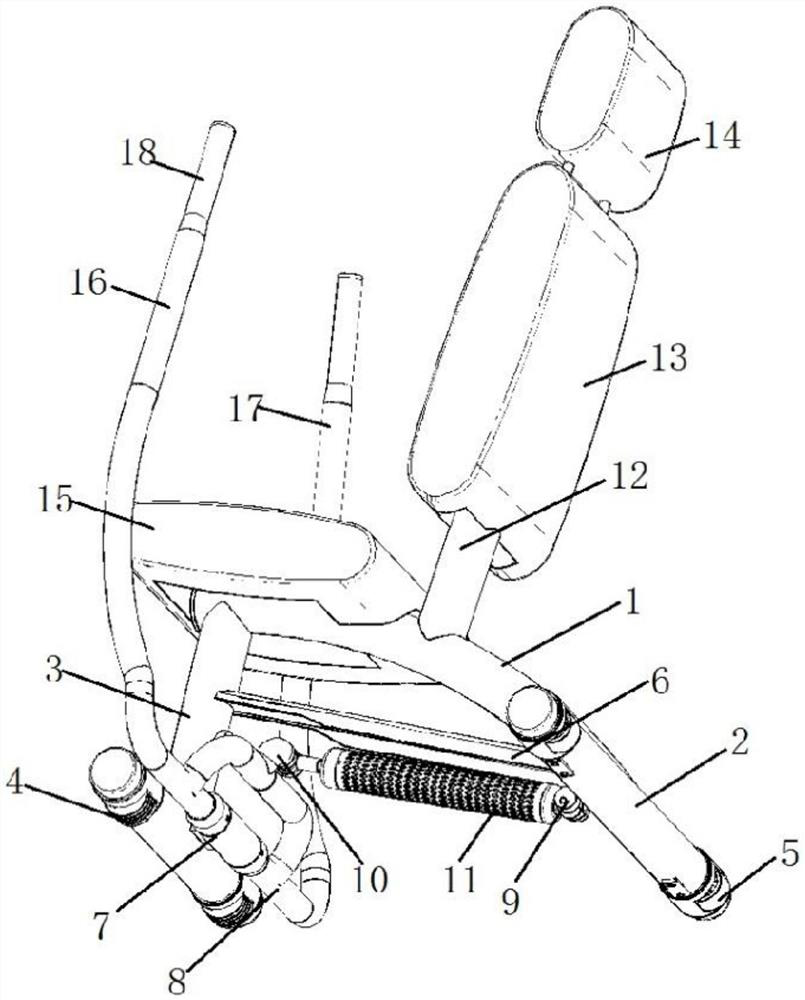 Sitting type chest and back rehabilitation training machine