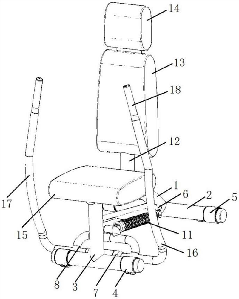 Sitting type chest and back rehabilitation training machine