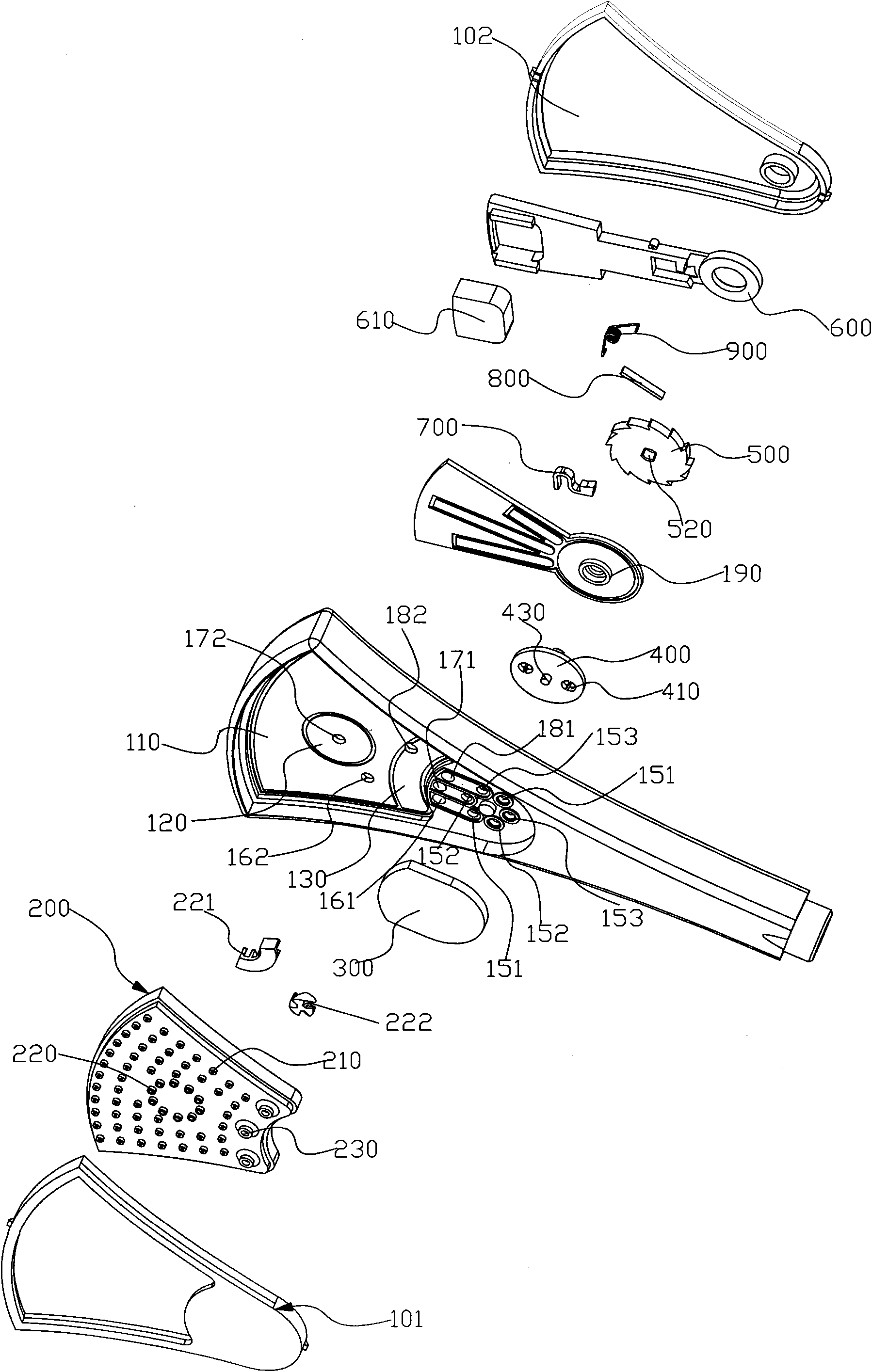 Whip switching sprinkler and switching method