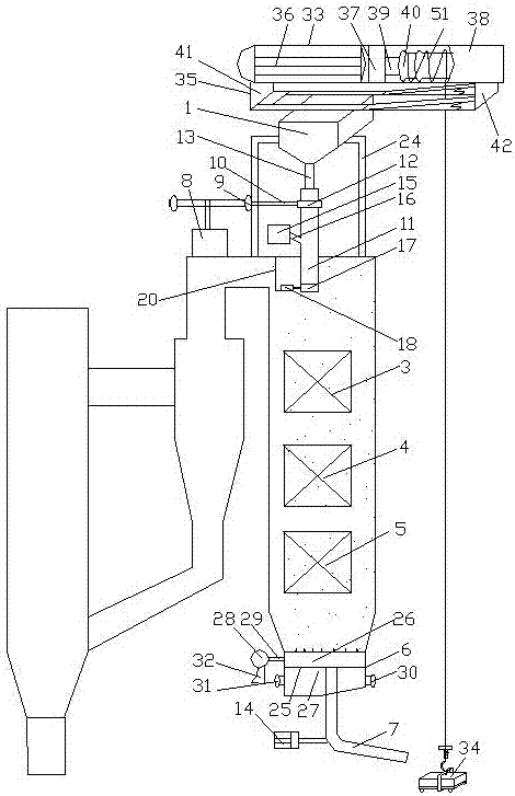 A circulating ash removal method suitable for fluidized bed boilers