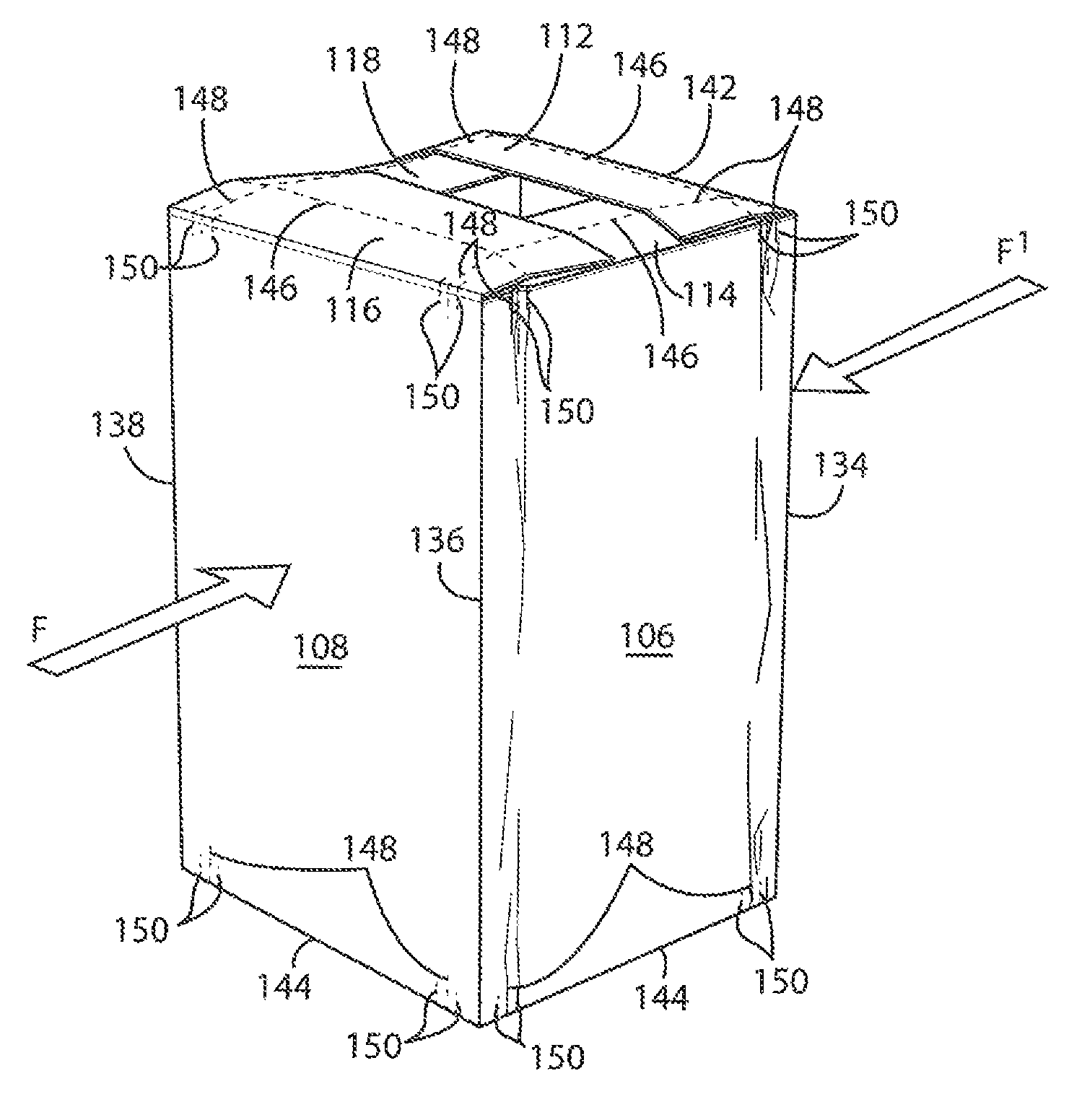 Carton with corner crumple zones