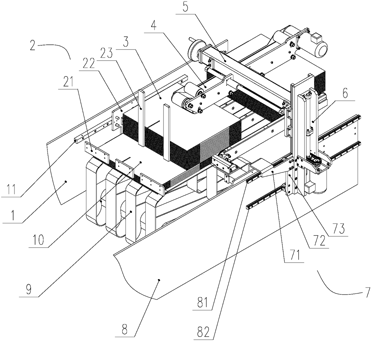 Novel paper board stack pressing mechanism