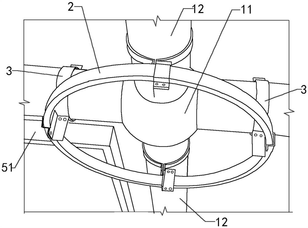 Multi-curvature ceiling structure in tall and large space and its construction method