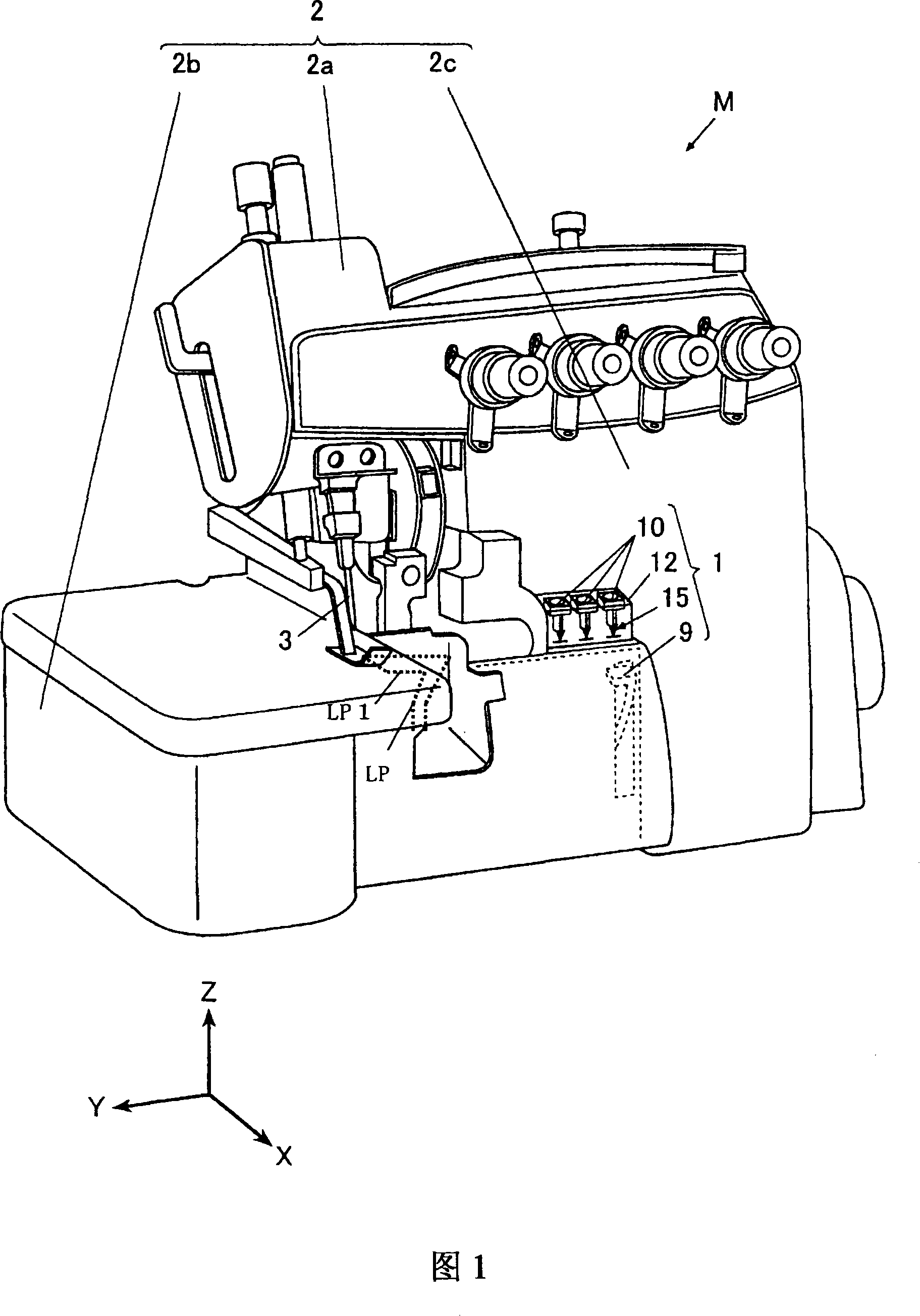 Thread-through device for sewing machine