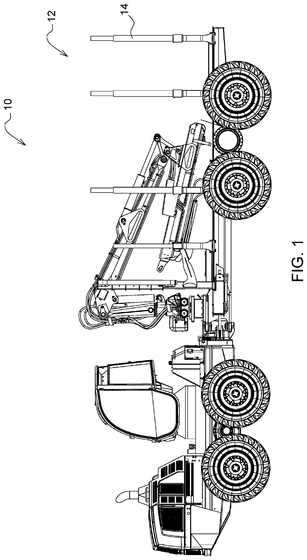 Support arm for a load bunk of a vehicle