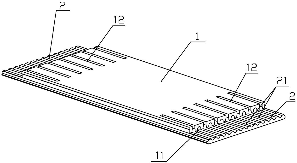 One-way prefabricated hollow slab with gradient cross section for composite slab of set block building