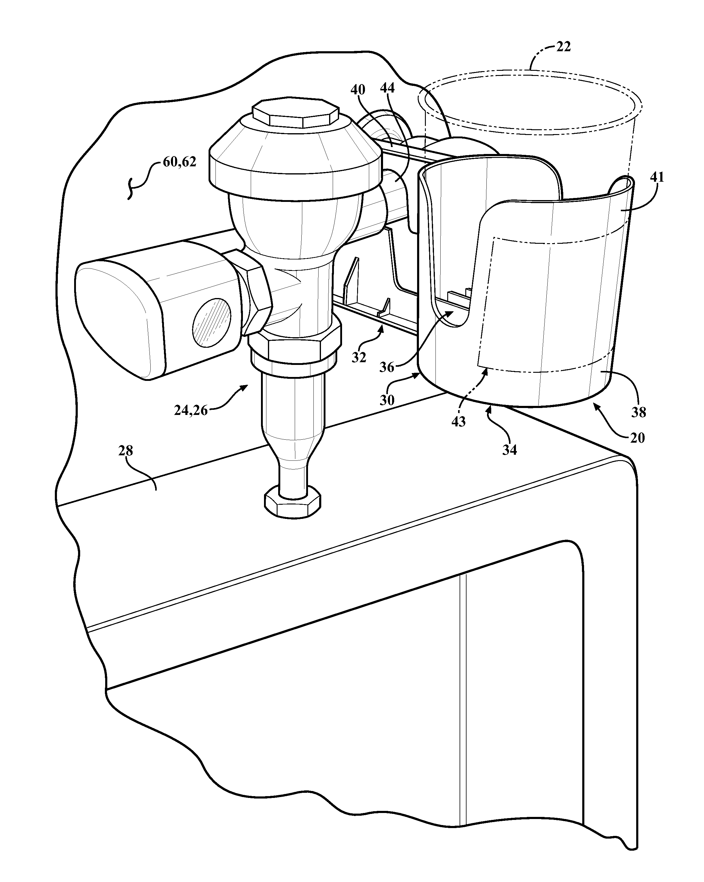 Beverage container receptacle and method of installing the same