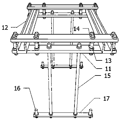 Measuring device for pressure borne by arc plate type permeable dike in test water tank