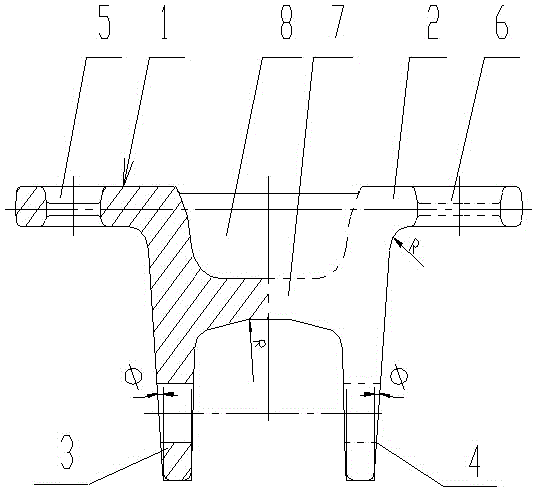 Die forging stamping single upper cantilever bracket of railway line contact network