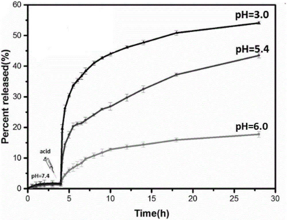 pH and light dual-response target medicine loading system and preparation method thereof