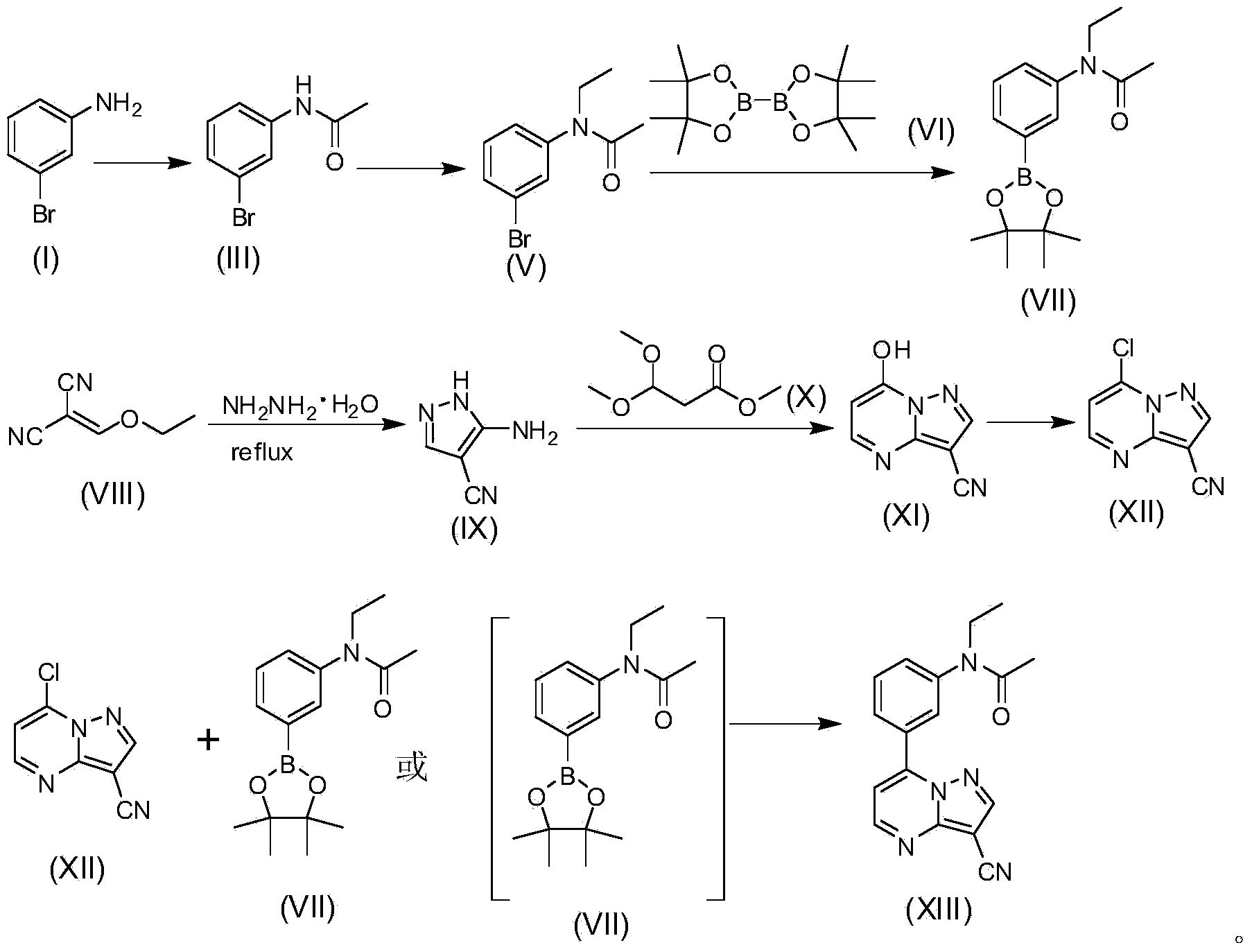 Method for synthesizing zaleplon