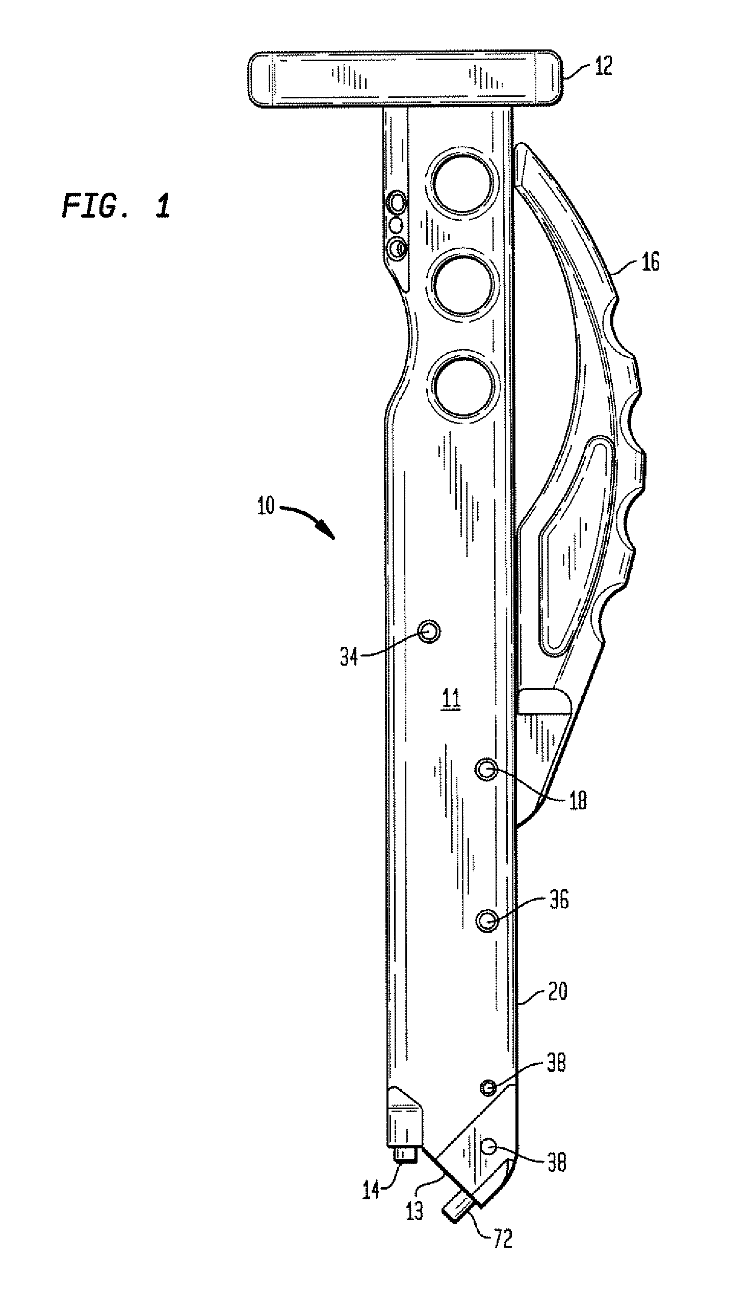 Broach handle with flexure spring