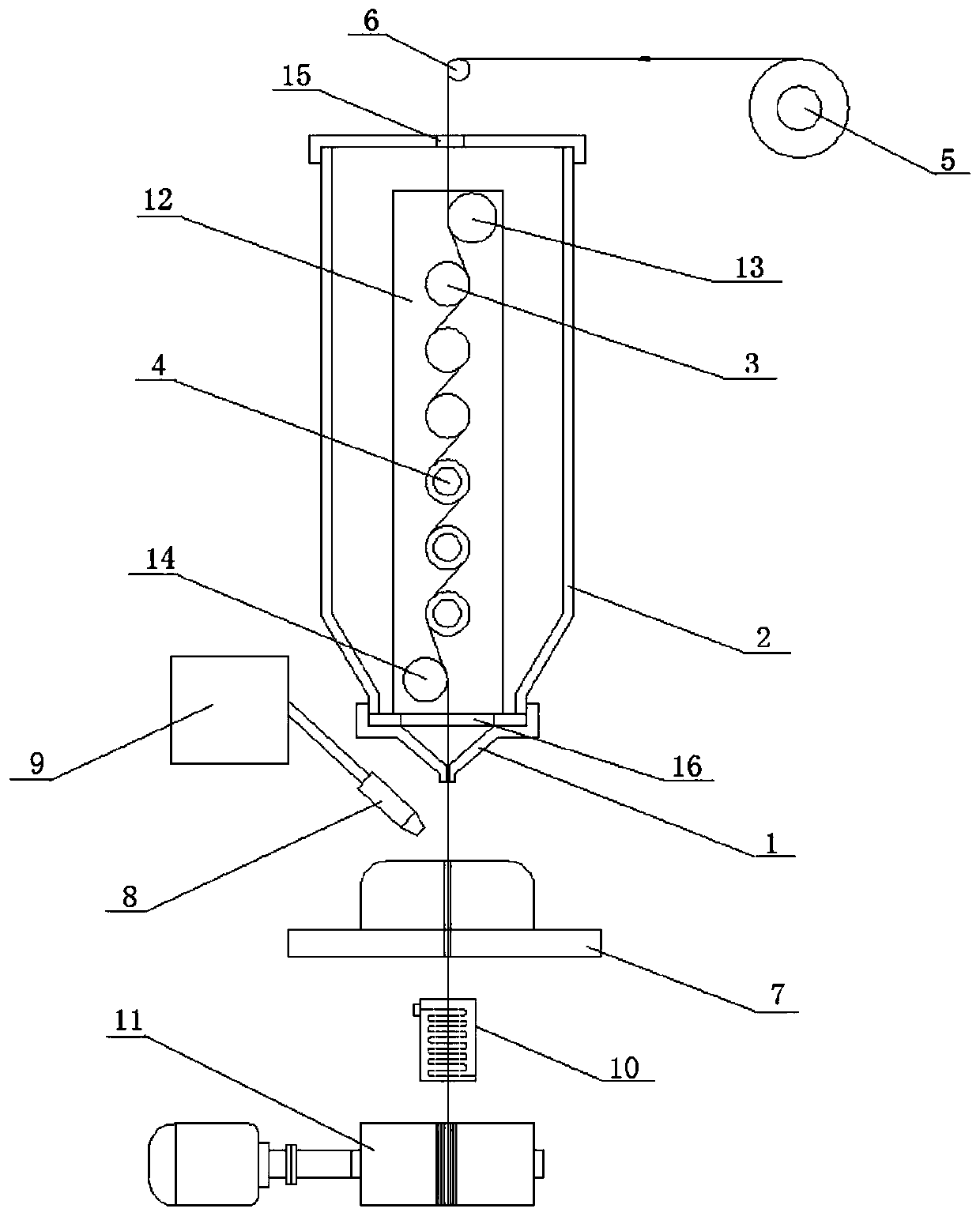 Preparation method and production device for ultrahigh forcefully coated fishline