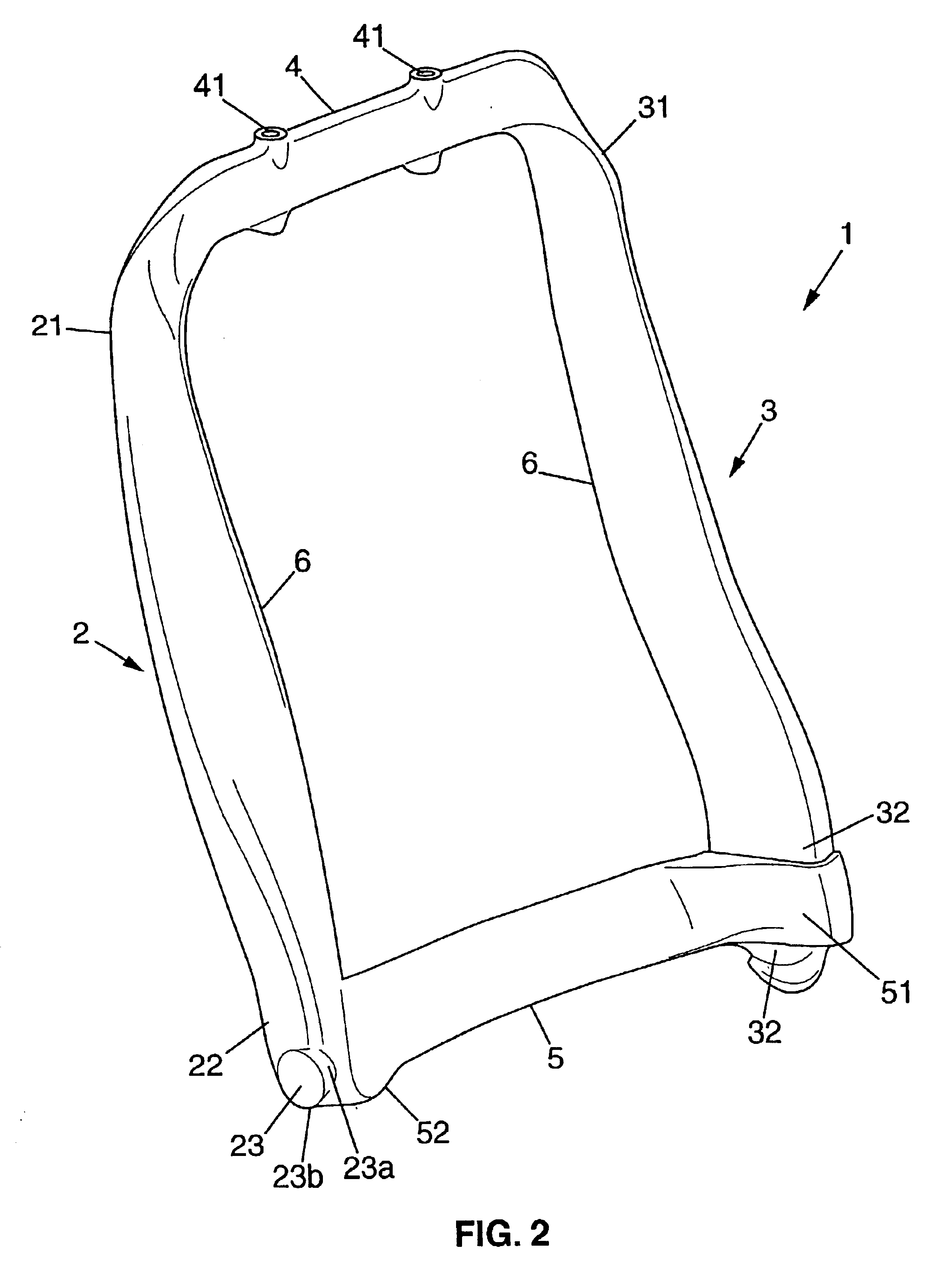 Structure for a vehicle seat element, and a method of making such a structure