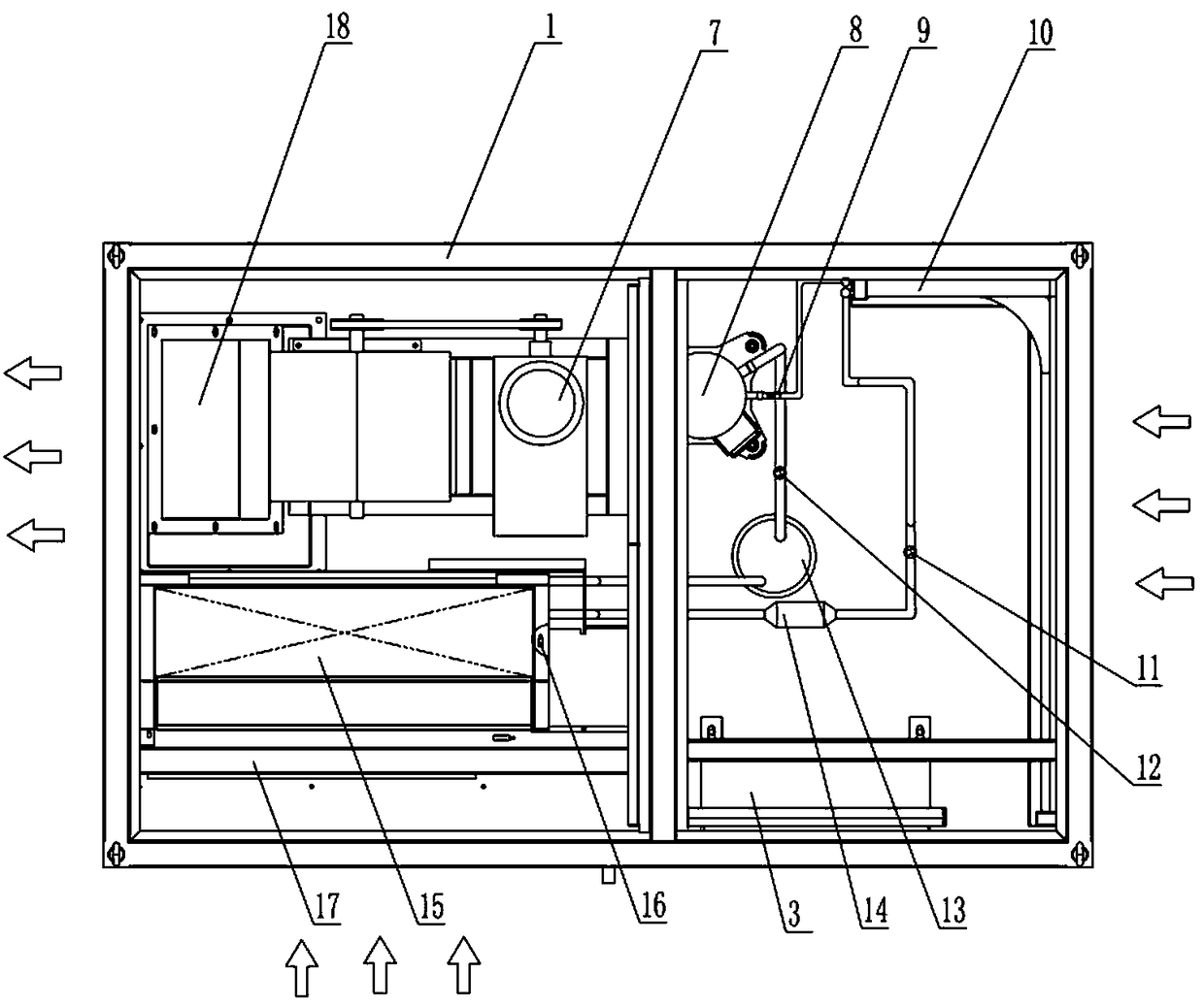 Roof integrated explosion-proof air conditioner