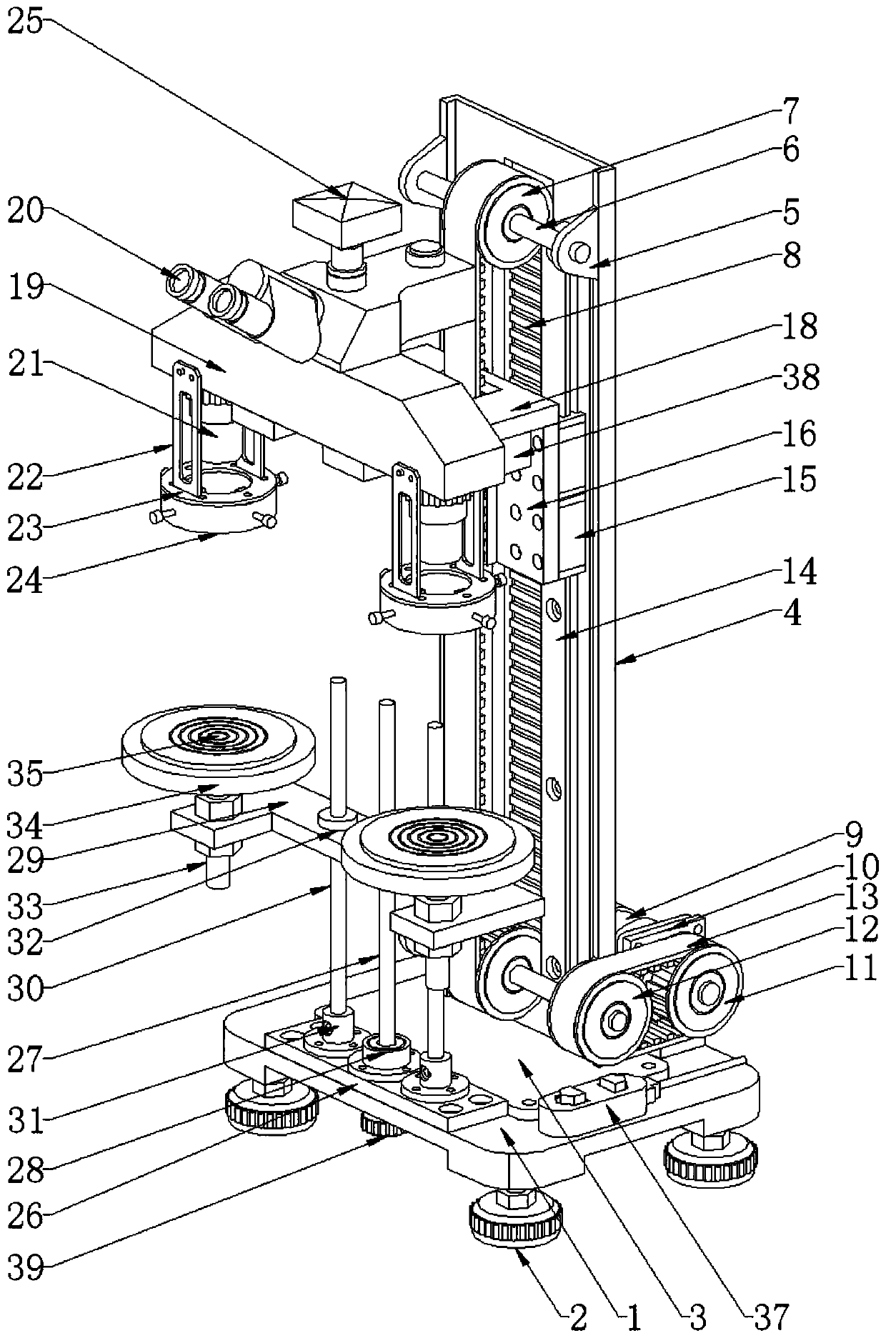 Comparison microscope provided with lifting mechanism