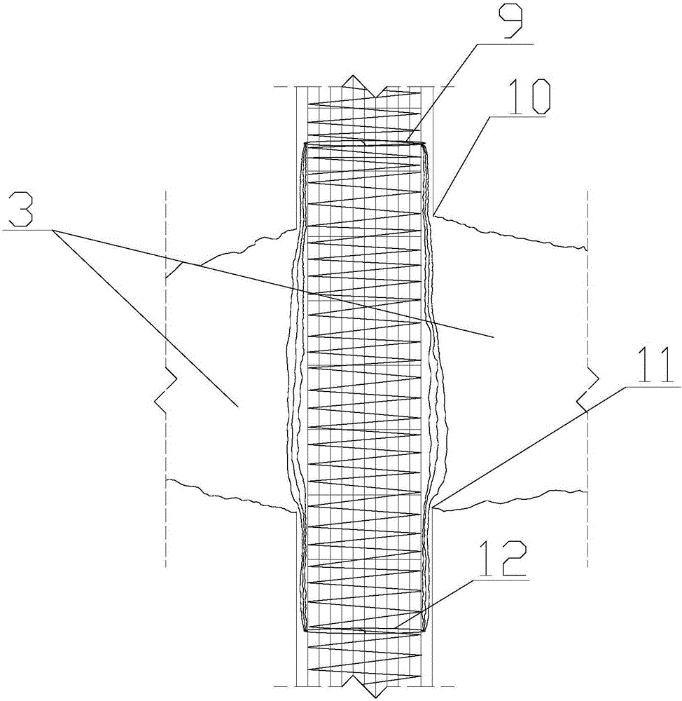 Protection device and protection method for pouring for poured pile in cave stratum