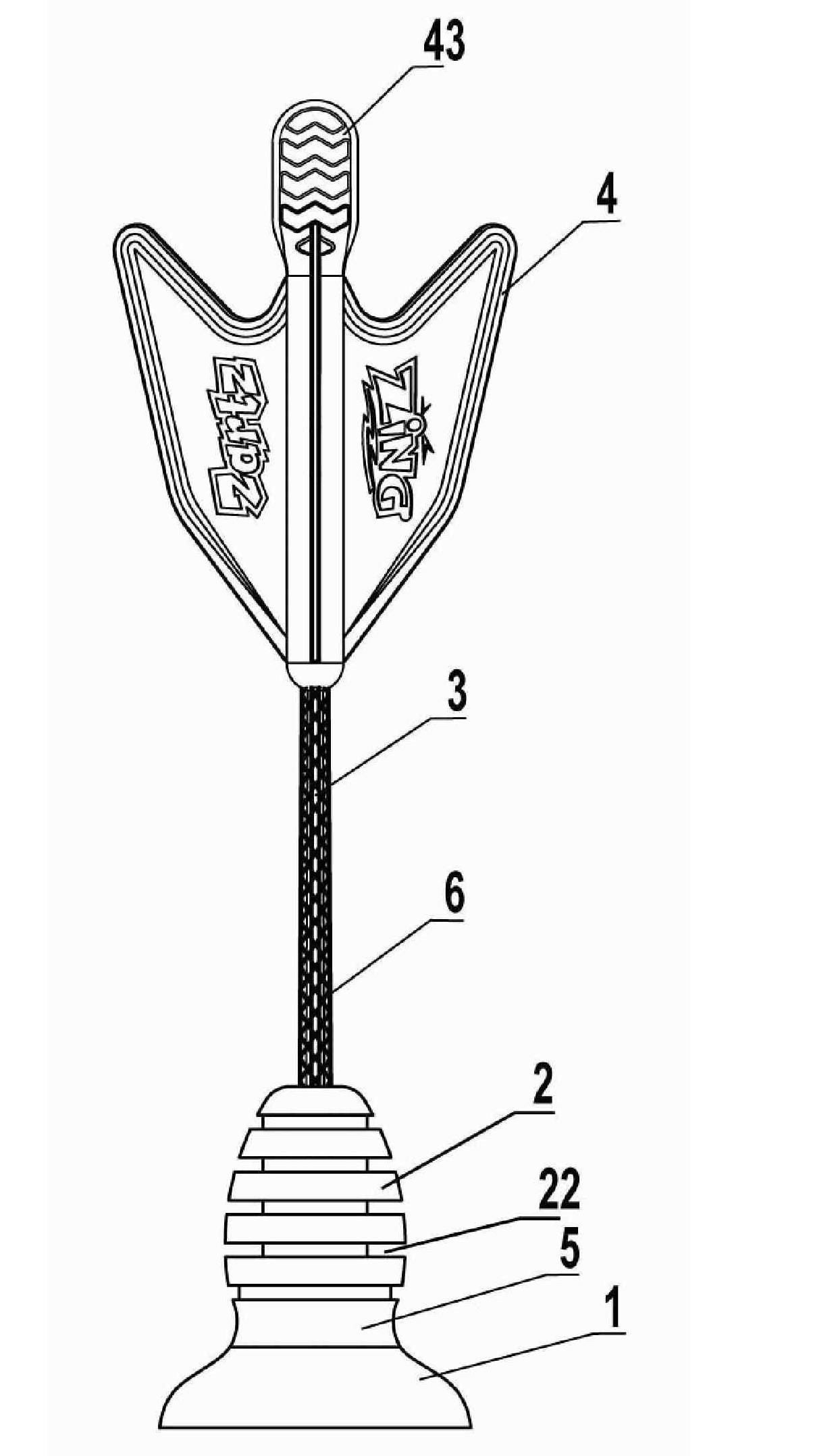 Chuck head of hand-throwing toy and chuck dart using same